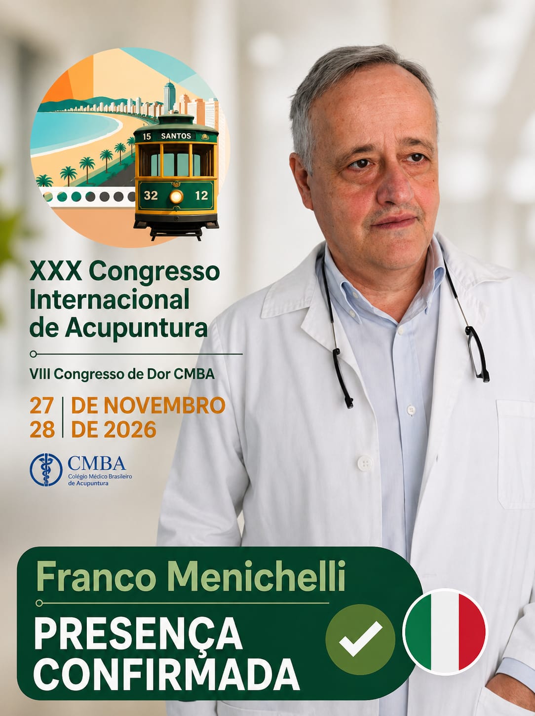 Franco Menichelli, convidado internacional confirmado da Itália